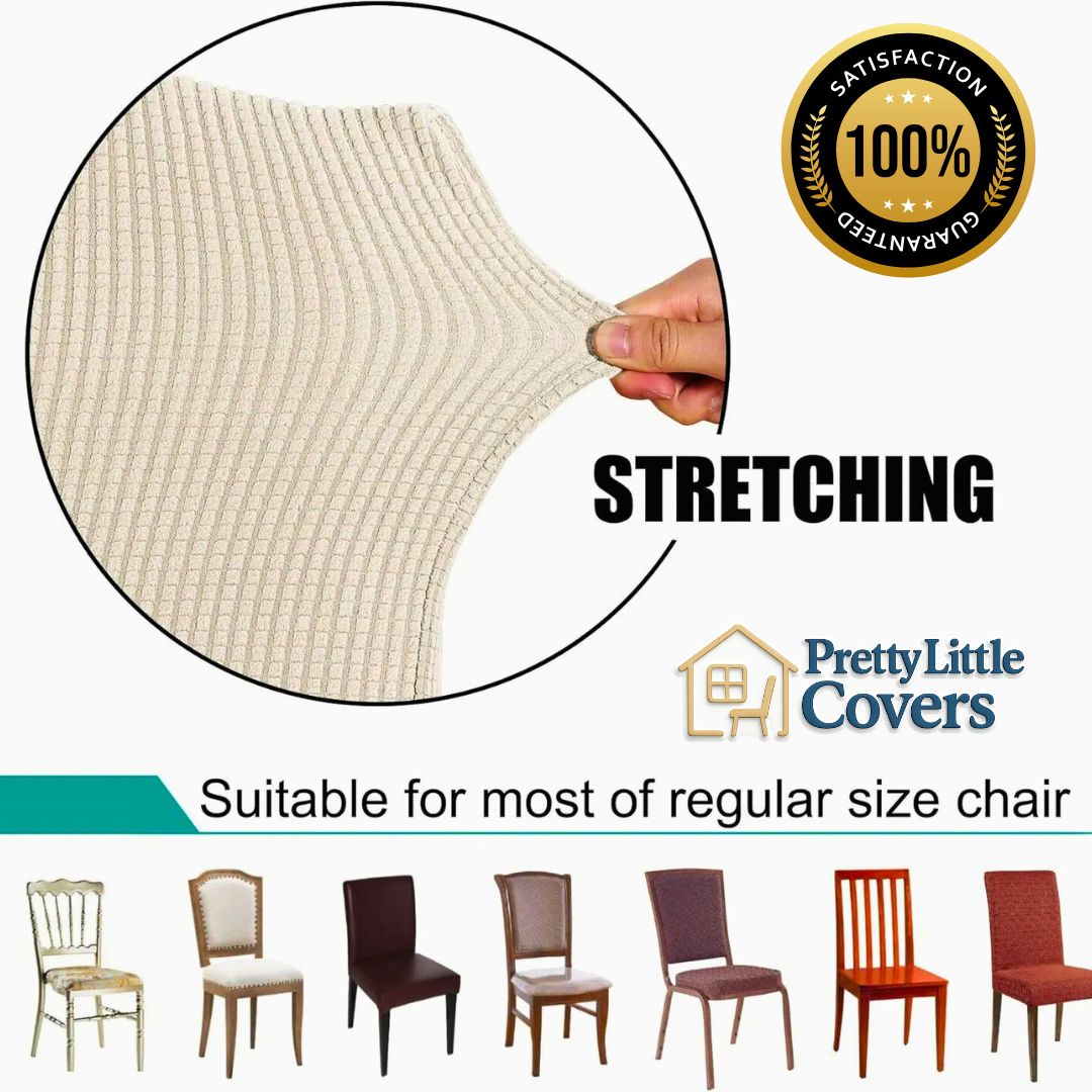 8pc PrettyGuard™ Chair Covers – Instantly Revive Old Chairs!