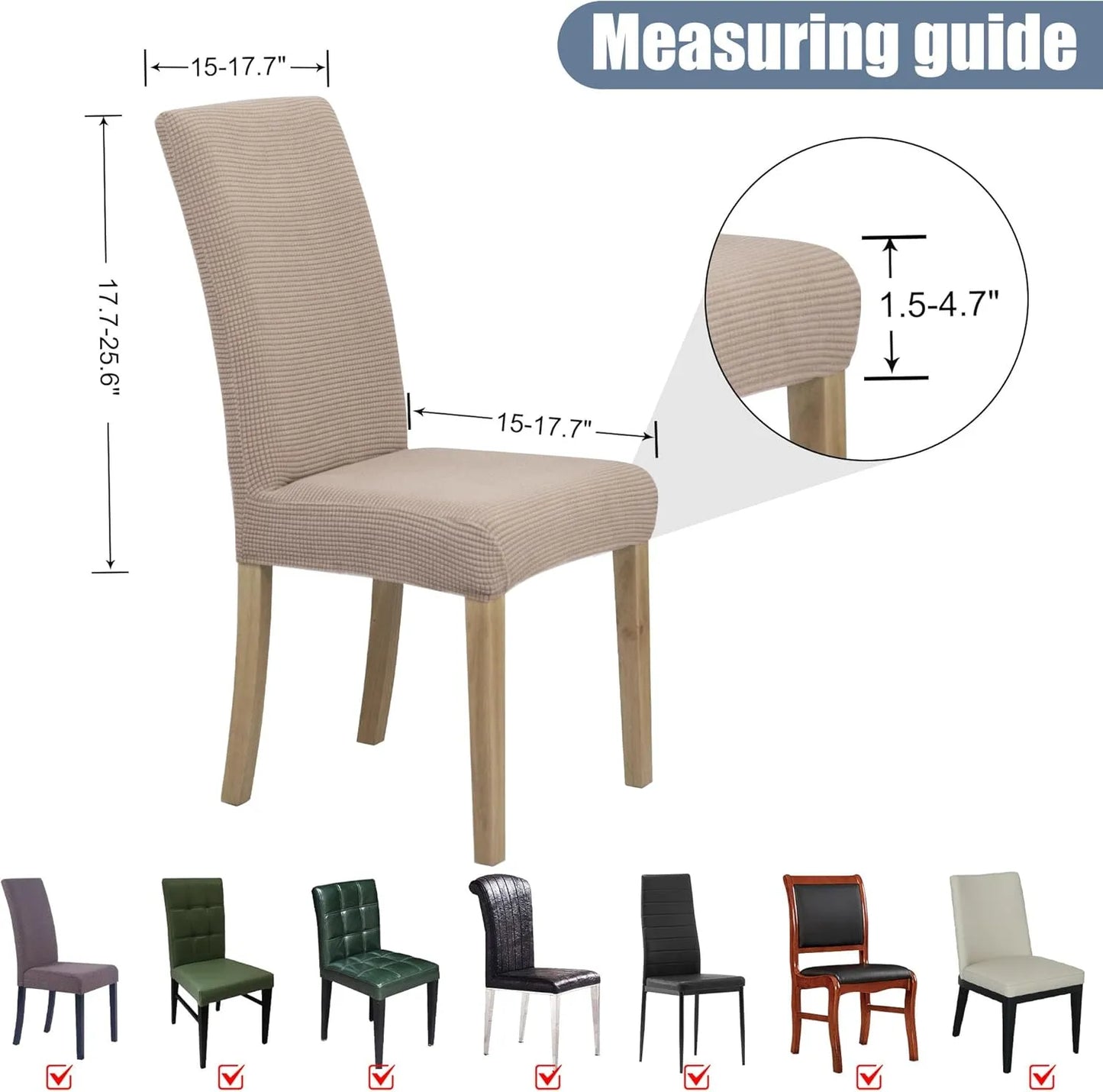 8pc PrettyGuard™ Chair Covers – Instantly Revive Old Chairs!