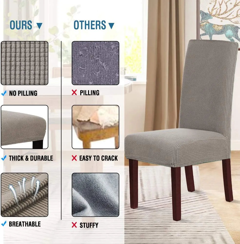 8pc PrettyGuard™ Chair Covers – Instantly Revive Old Chairs!
