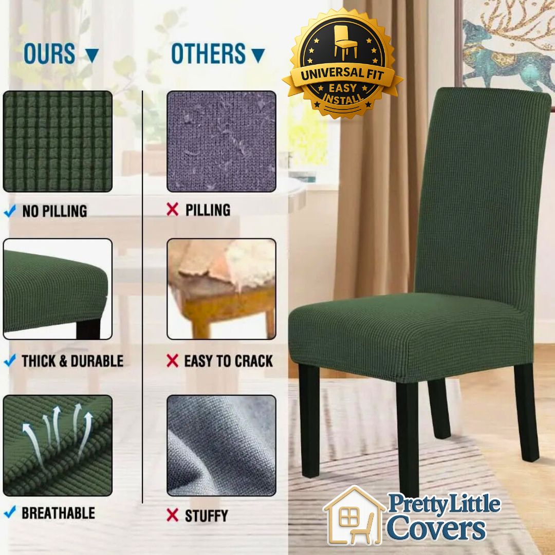 8pc PrettyGuard™ Chair Covers – Instantly Revive Old Chairs!