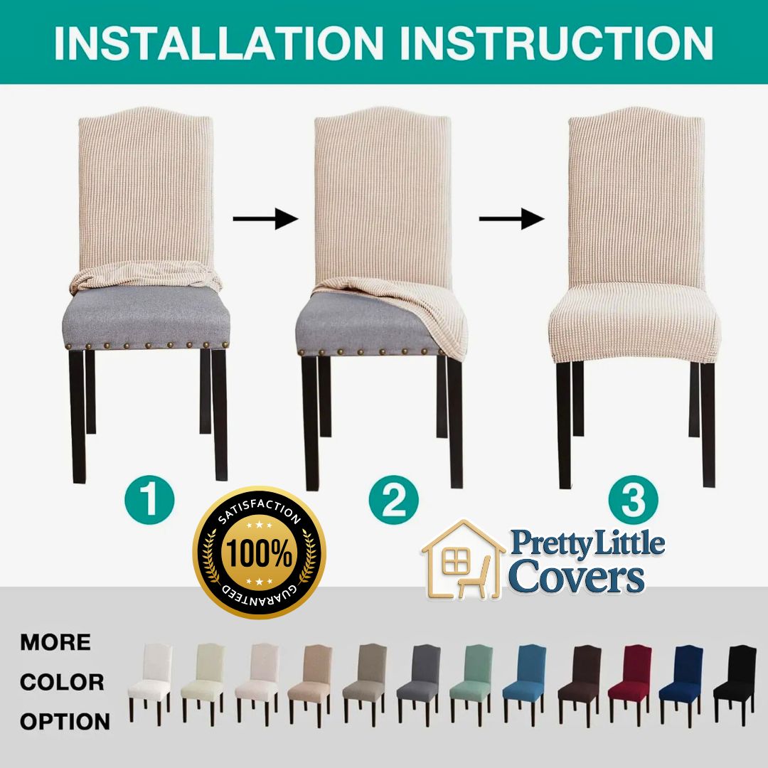 8pc PrettyGuard™ Chair Covers – Instantly Revive Old Chairs!
