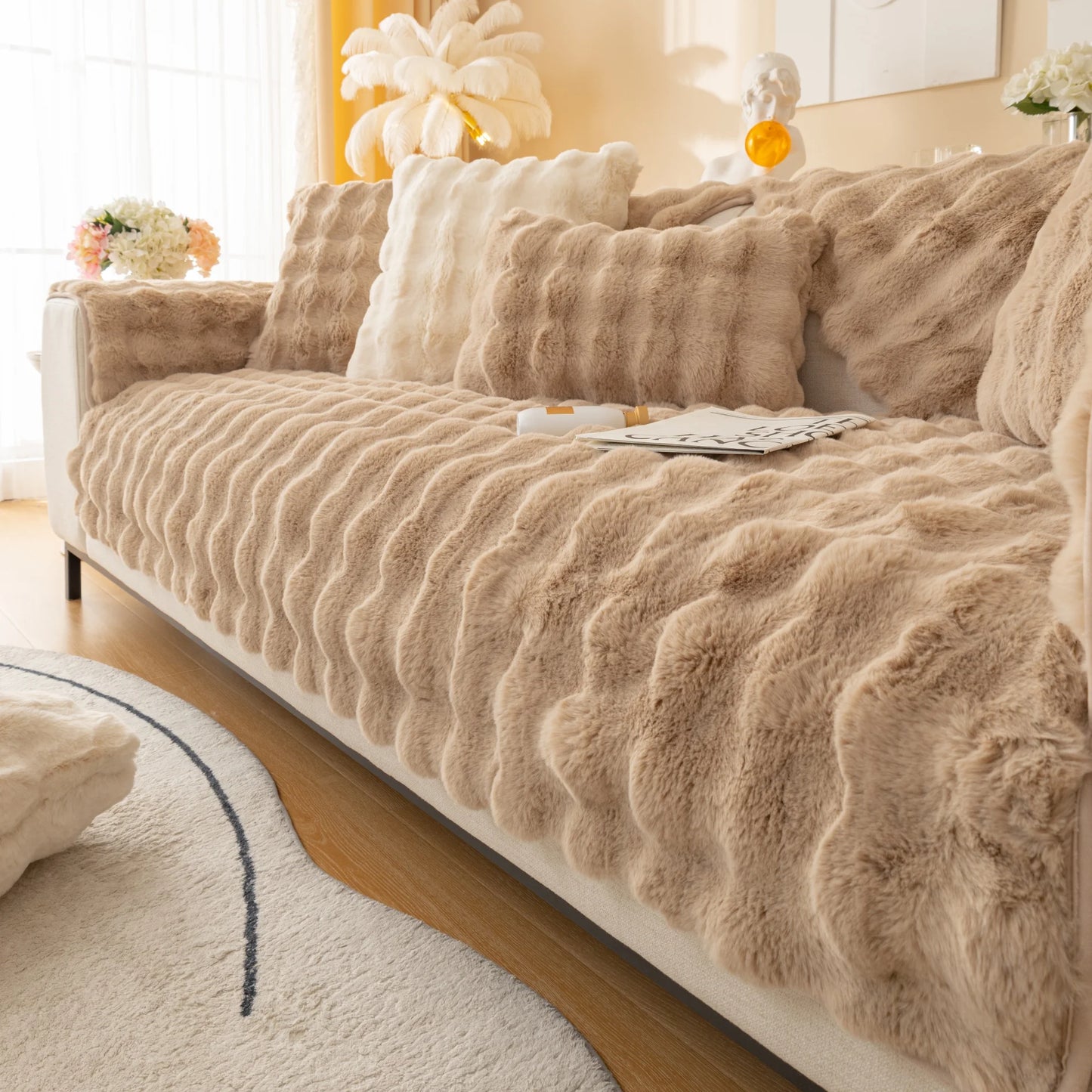 Cozy Faux Fur Couch Cover