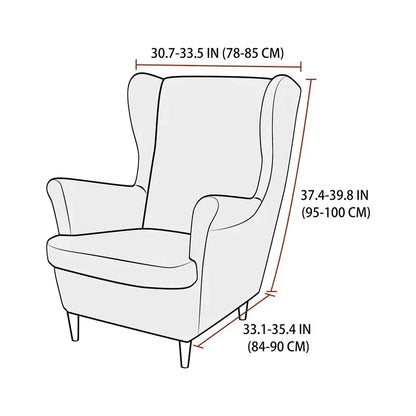 PrettyGuard Jacquard Wing Chair Cover