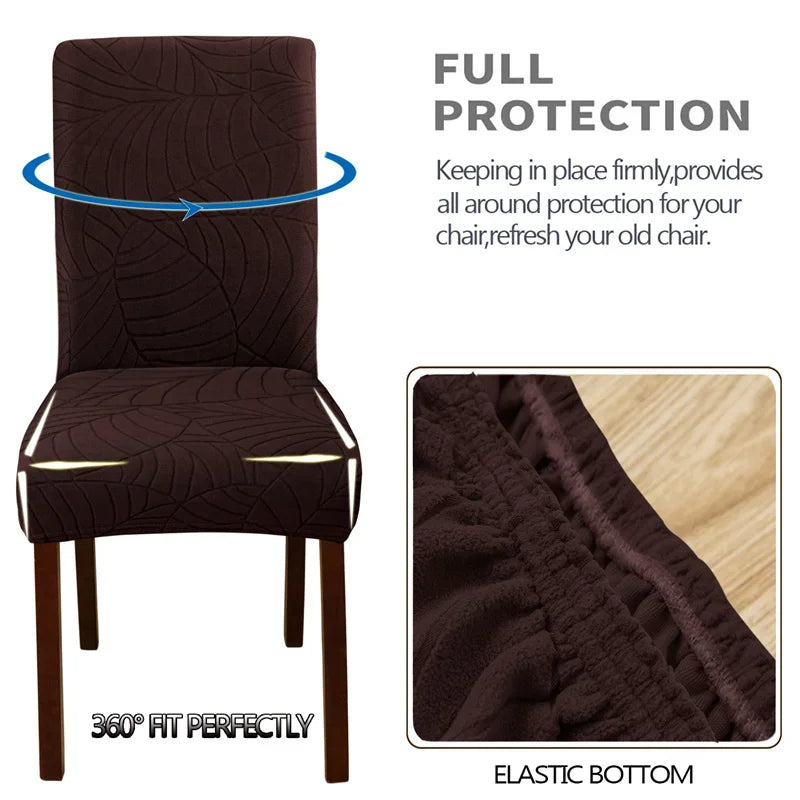 Leaf Jacquard Chair Covers