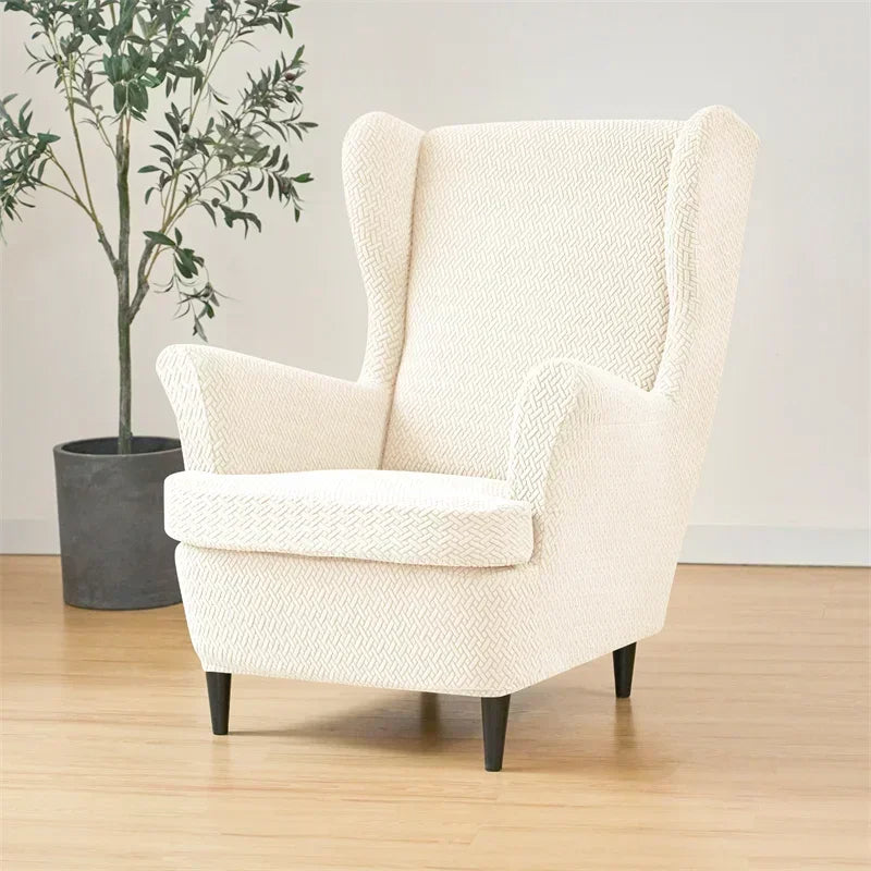 PrettyGuard Jacquard Wing Chair Cover