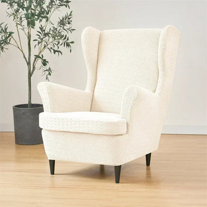 PrettyGuard Jacquard Wing Chair Cover