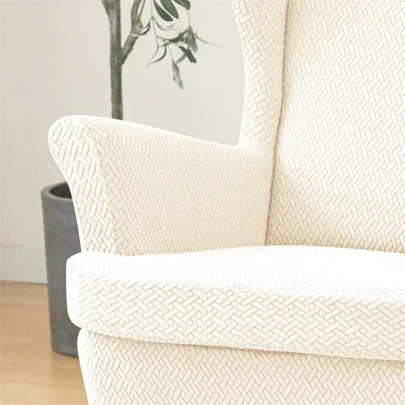 PrettyGuard Jacquard Wing Chair Cover