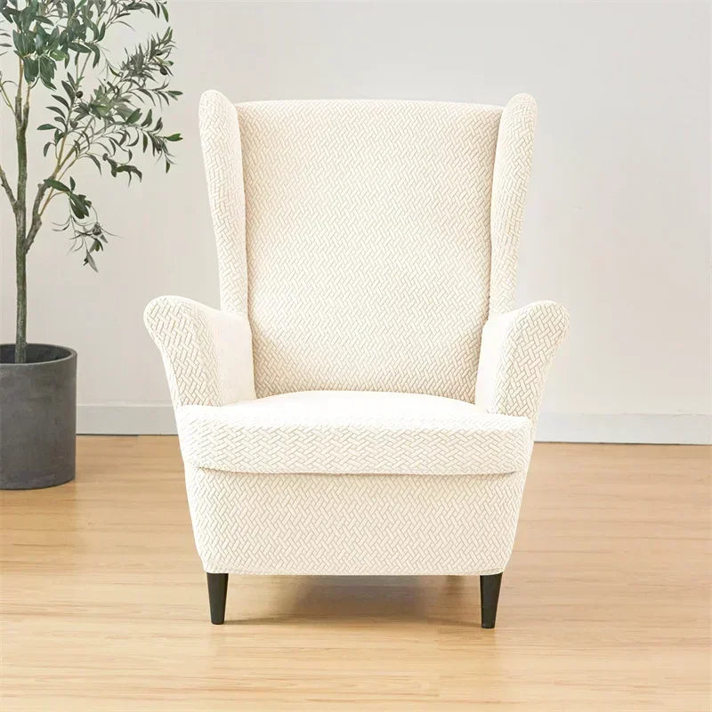 PrettyGuard Jacquard Wing Chair Cover