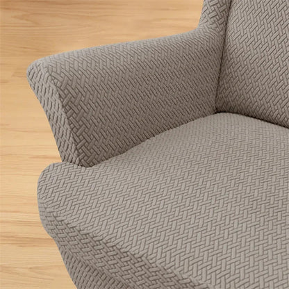 PrettyGuard Jacquard Wing Chair Cover
