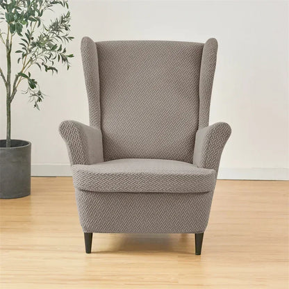 PrettyGuard Jacquard Wing Chair Cover