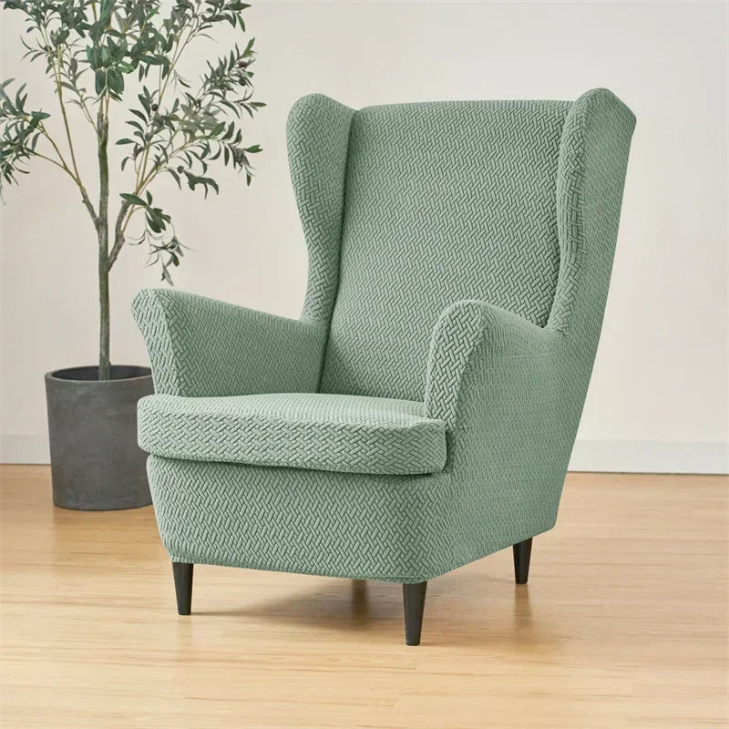 PrettyGuard Jacquard Wing Chair Cover
