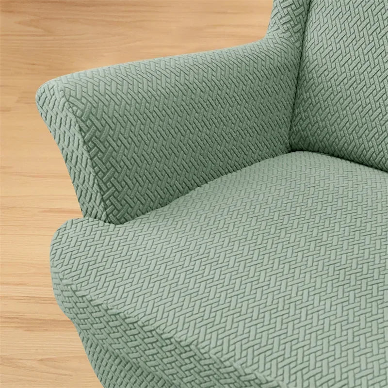 PrettyGuard Jacquard Wing Chair Cover
