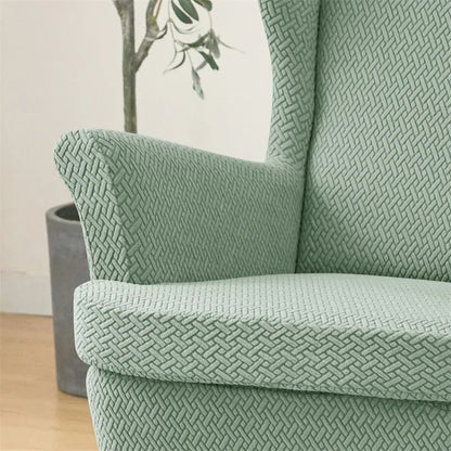 PrettyGuard Jacquard Wing Chair Cover