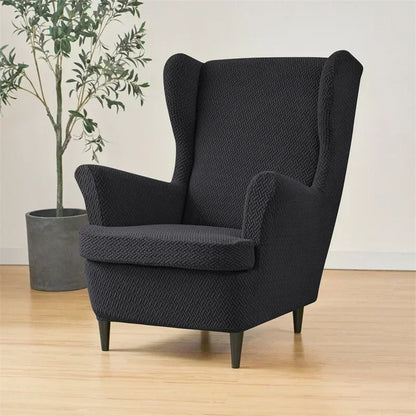 PrettyGuard Jacquard Wing Chair Cover