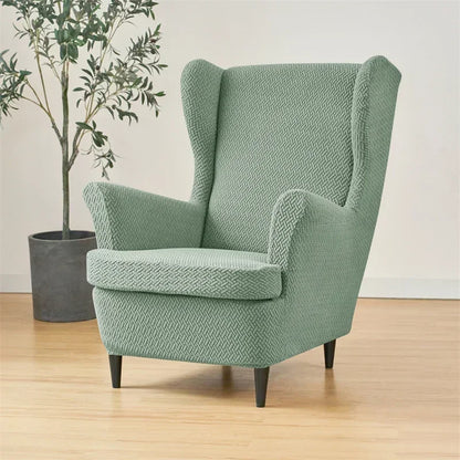 PrettyGuard Jacquard Wing Chair Cover
