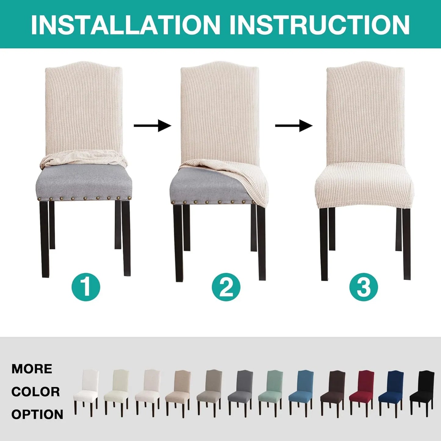 LuxeStretch™ Waterproof Chair Covers – Premium Fit, Pet & Spill Proof