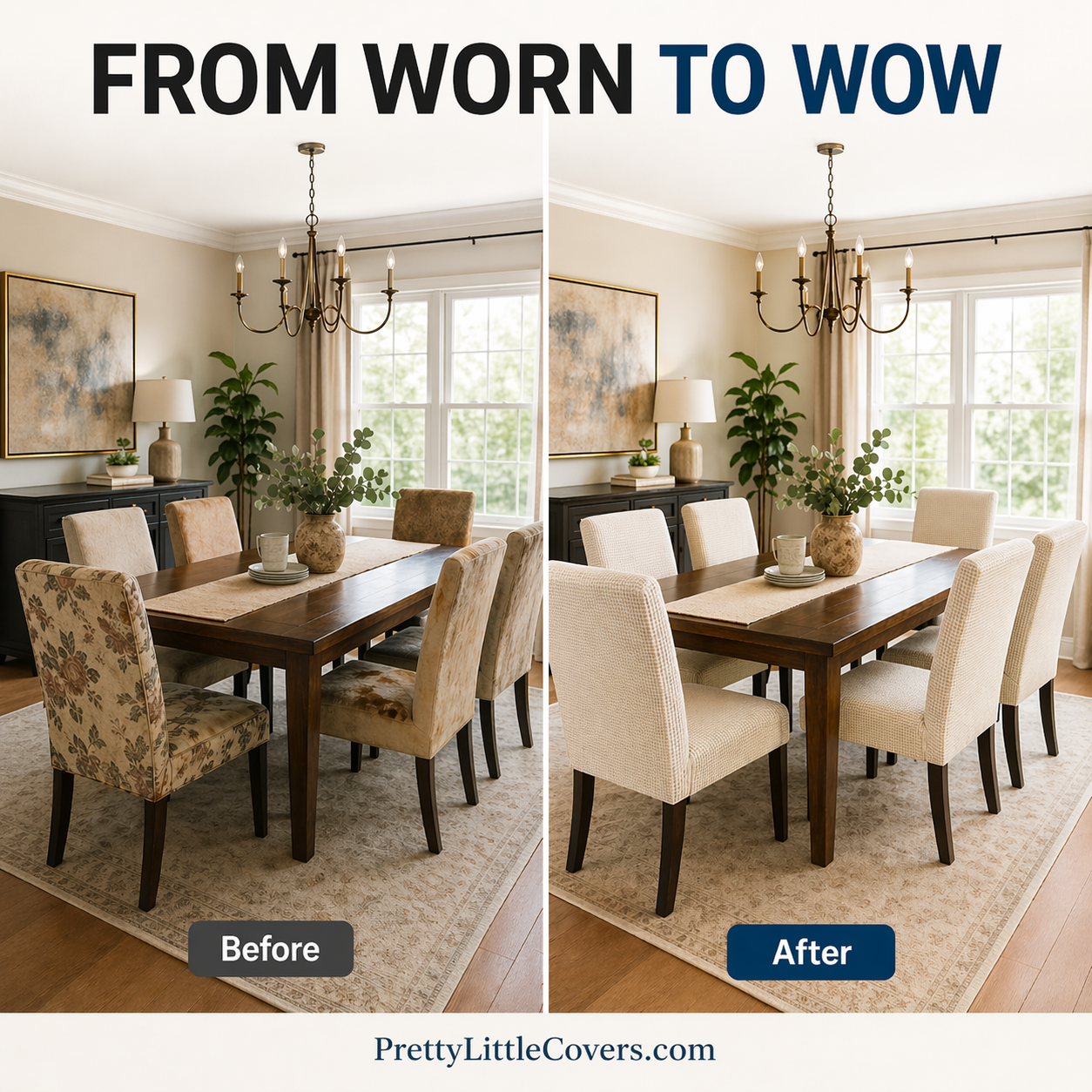 PrettyGuard™ Waterproof Chair Covers – Instantly Revive Old Chairs!