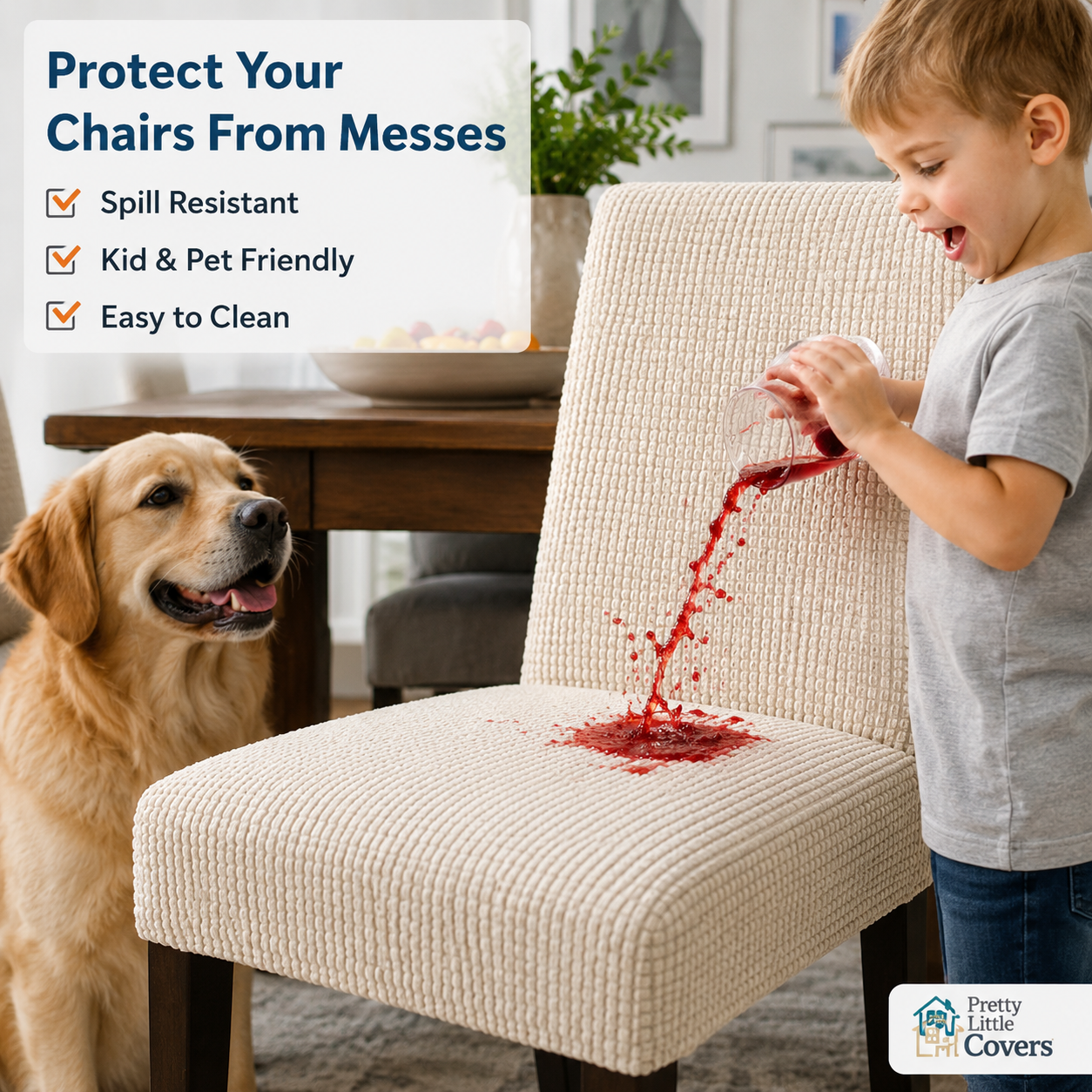 PrettyGuard™ Waterproof Chair Covers – Instantly Revive Old Chairs!