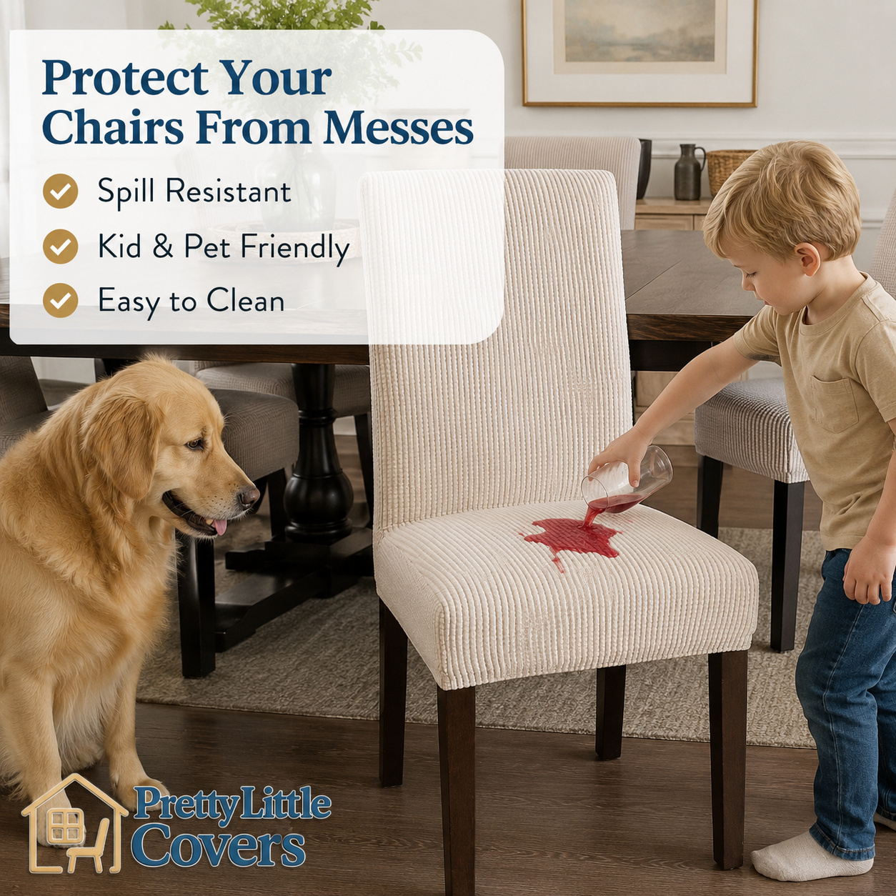 PrettyGuard™ Waterproof Chair Covers – Instantly Revive Old Chairs!