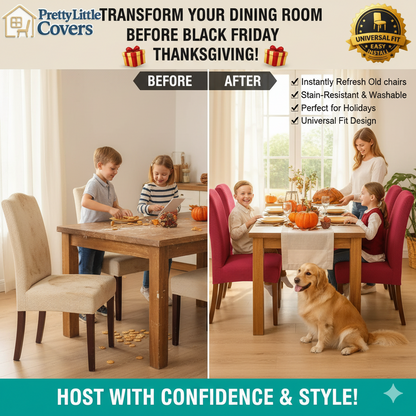8pc PrettyGuard™ Chair Covers – Instantly Revive Old Chairs!