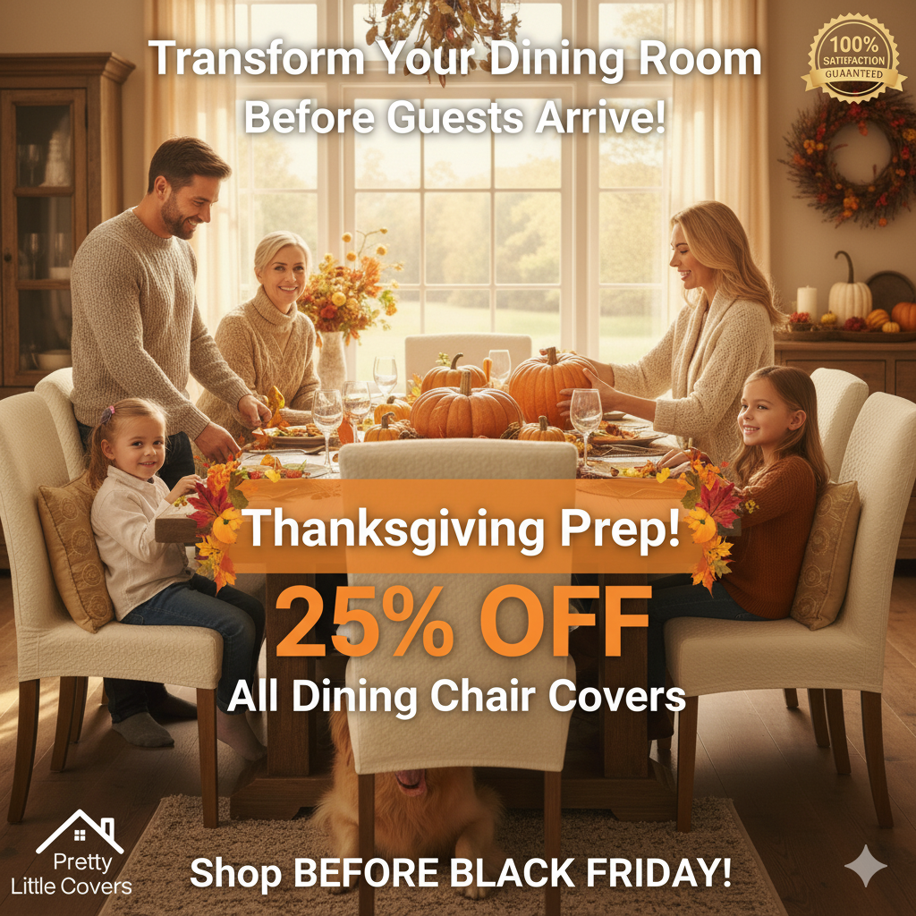 8pc PrettyGuard™ Chair Covers – Instantly Revive Old Chairs!
