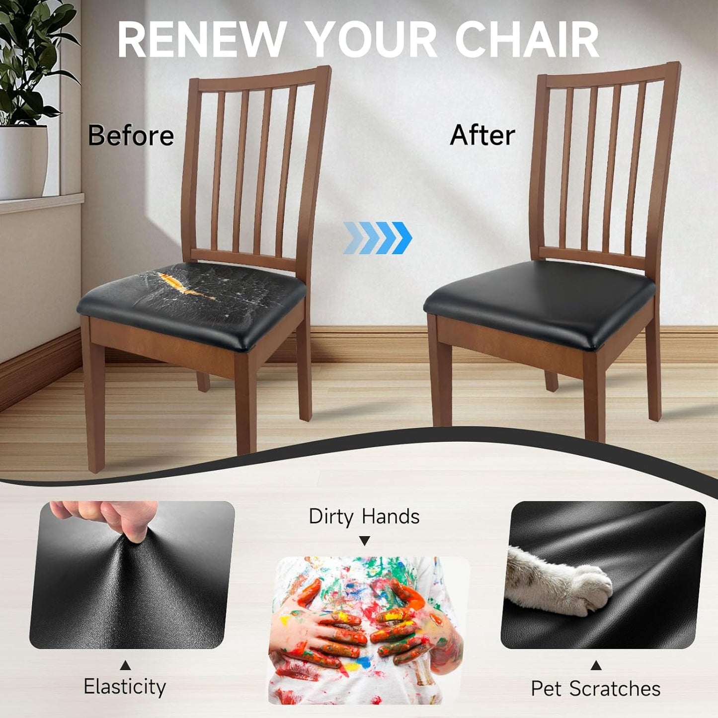 SmartFit Leather Chair Covers Set