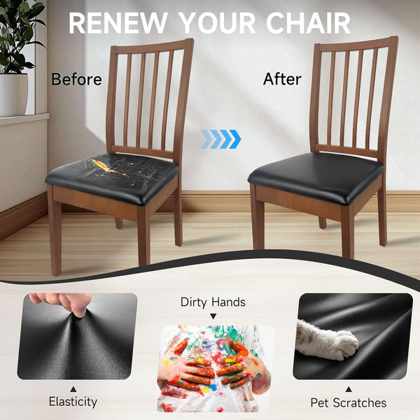 SmartFit Leather Chair Covers Set