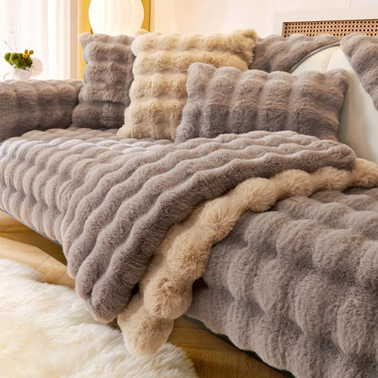 Cozy Faux Fur Couch Cover