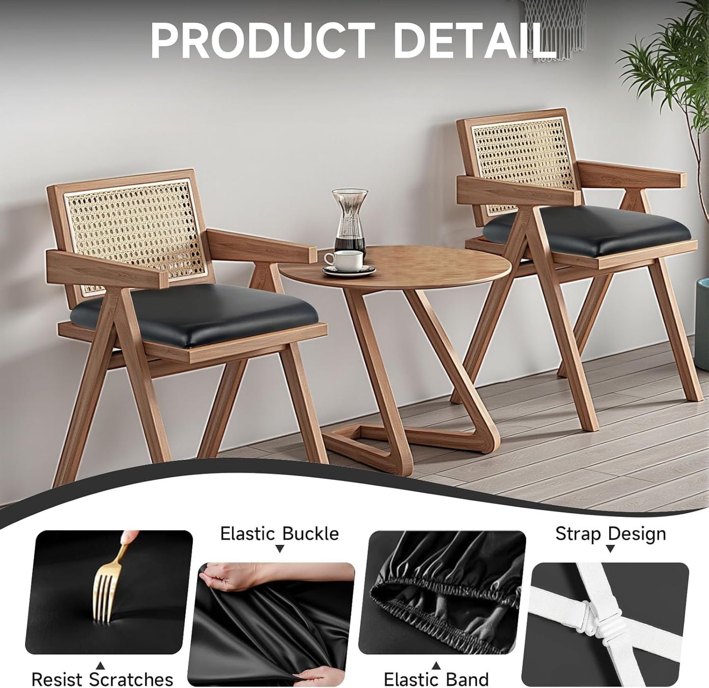 SmartFit Leather Chair Covers Set