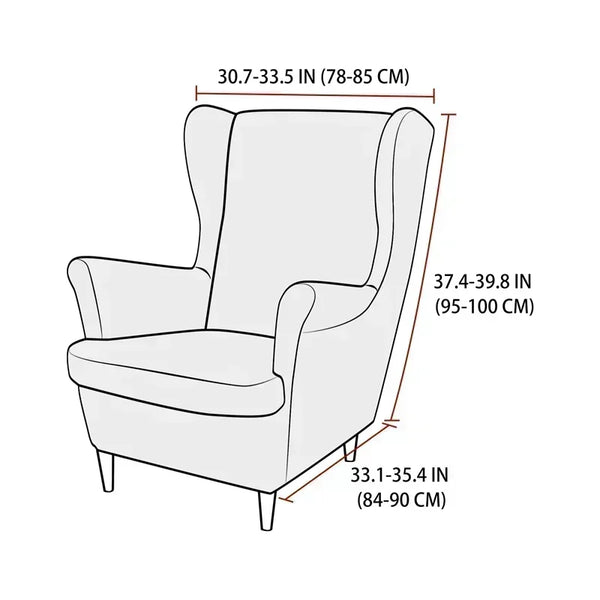 PrettyGuard Jacquard Wing Chair Cover