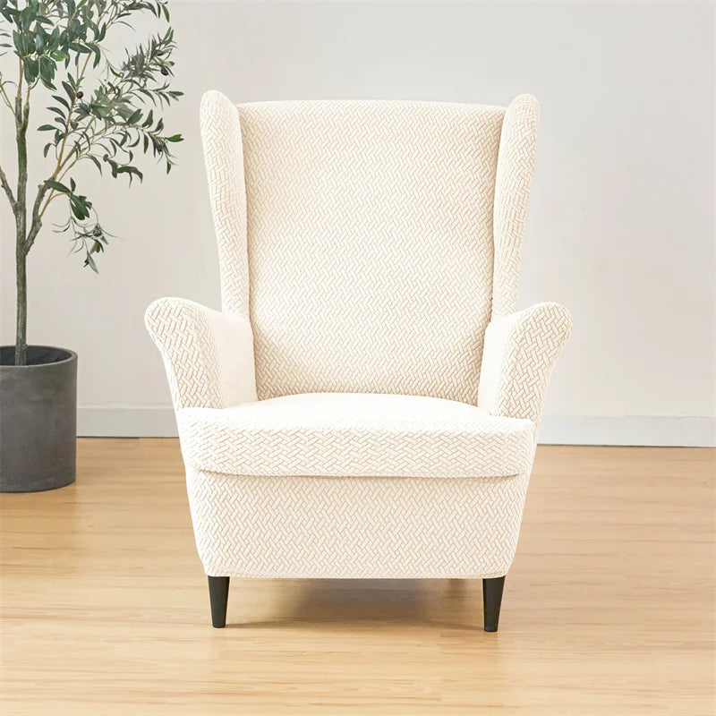 PrettyGuard Jacquard Wing Chair Cover