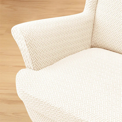 PrettyGuard Jacquard Wing Chair Cover