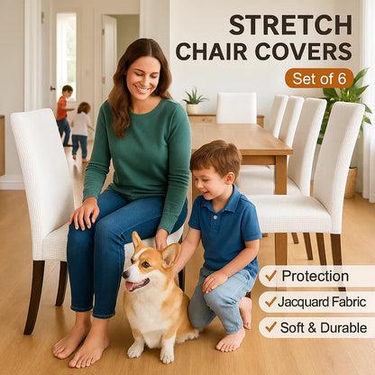 LuxeStretch™ Waterproof Chair Covers – Premium Fit, Pet & Spill Proof